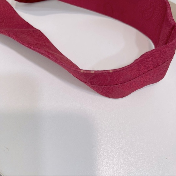 VTG Torino Silk Suspenders Men Leather Red Paisley Made in USA All Over Pattern - Picture 8 of 8